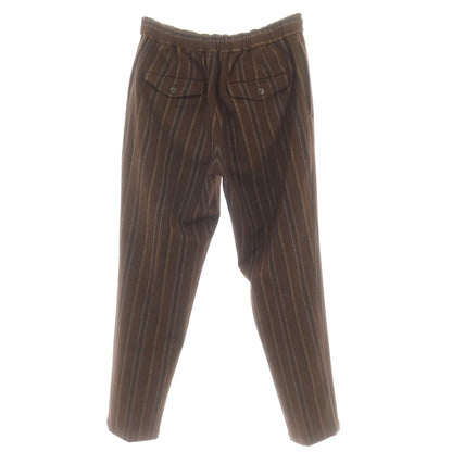 【中古】エストネーション ESTNATION ポリエステルレーヨン ストライプ イージーパンツ ブラウンxグレー【 S 】【 状態ランクB 】【 メンズ 】