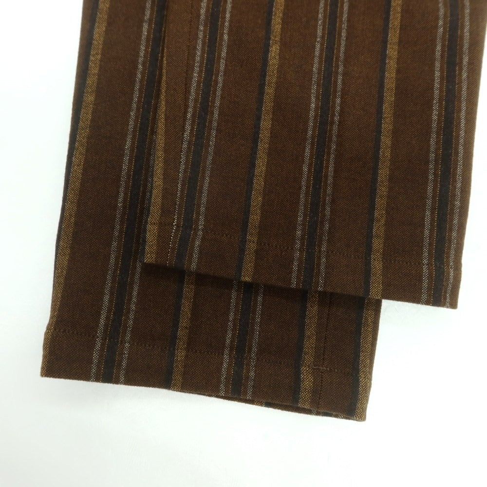 【中古】エストネーション ESTNATION ポリエステルレーヨン ストライプ イージーパンツ ブラウンxグレー【 S 】【 状態ランクB 】【 メンズ 】