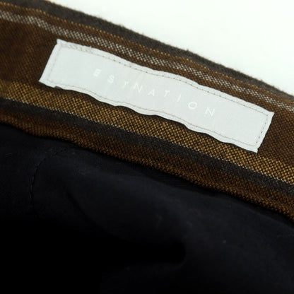 【中古】エストネーション ESTNATION ポリエステルレーヨン ストライプ イージーパンツ ブラウンxグレー【 S 】【 状態ランクB 】【 メンズ 】