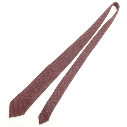 【中古】フィオリオ FIORIO UNITED ARROWS別注 ウール系 総柄ネクタイ ブラウンレッド系xグレー【 状態ランクA 】【 メンズ 】