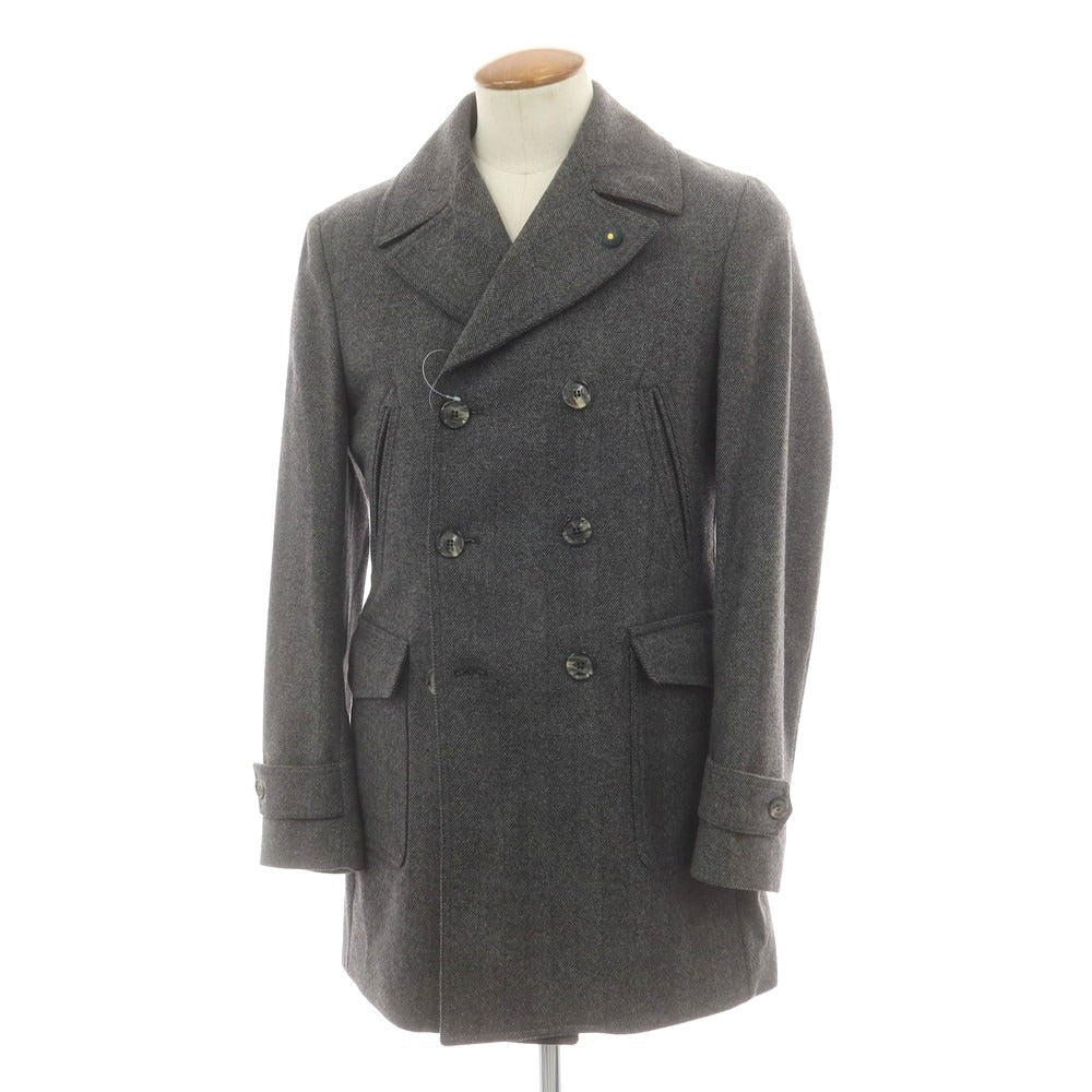 【中古】ロット L8 ウールポリエステル ポロコート グレー【 48 】【 状態ランクB 】【 メンズ 】