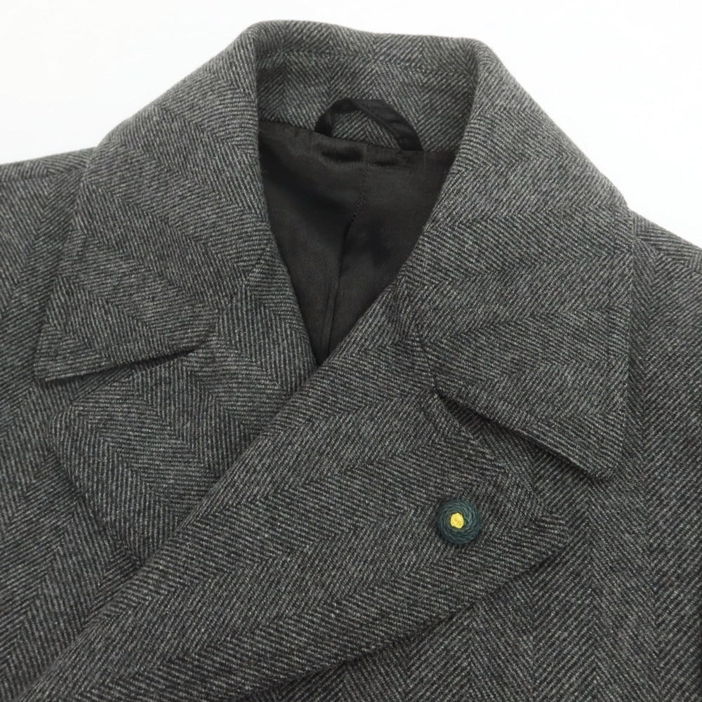 【中古】ロット L8 ウールポリエステル ポロコート グレー【 48 】【 状態ランクB 】【 メンズ 】