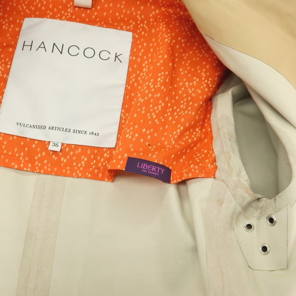 【中古】ハンコック HANCOCK ゴム引き コットン ステンカラーコート ベージュ【サイズ36】【 状態ランクB 】【 メンズ 】 [DPD]