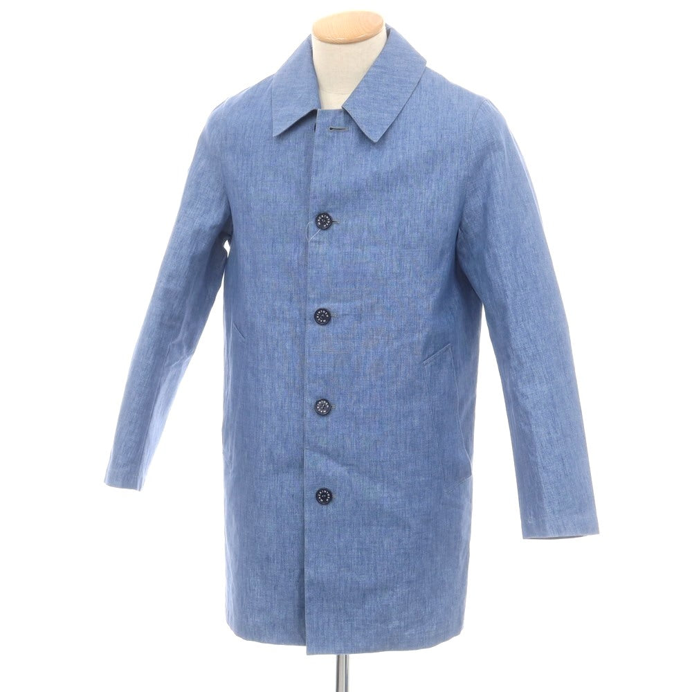 【中古】マッキントッシュ Mackintosh リネン シャンブレー ステンカラーコート ライトブルー【 34 】【 状態ランクB 】【 メンズ 】