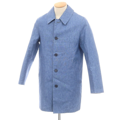 【中古】マッキントッシュ Mackintosh リネン シャンブレー ステンカラーコート ライトブルー【 34 】【 状態ランクB 】【 メンズ 】