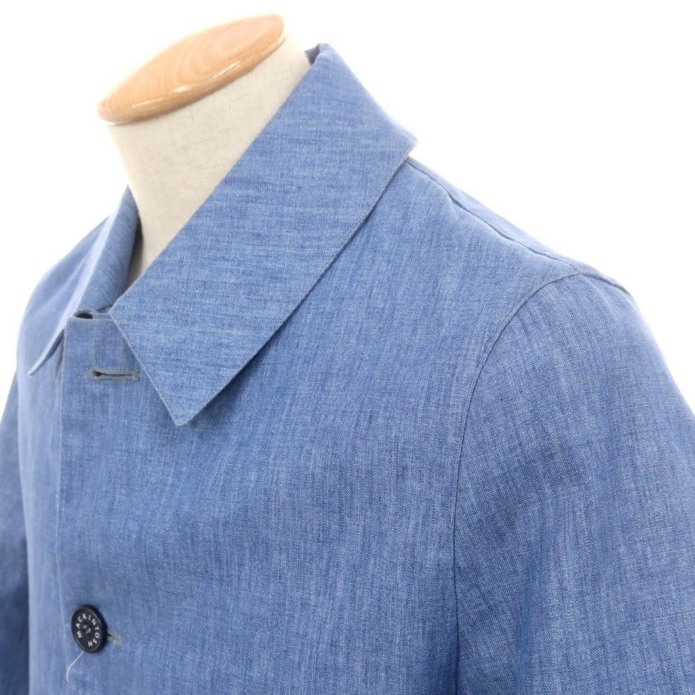 【中古】マッキントッシュ Mackintosh リネン シャンブレー ステンカラーコート ライトブルー【 34 】【 状態ランクB 】【 メンズ 】