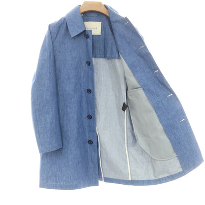 【中古】マッキントッシュ Mackintosh リネン シャンブレー ステンカラーコート ライトブルー【 34 】【 状態ランクB 】【 メンズ 】