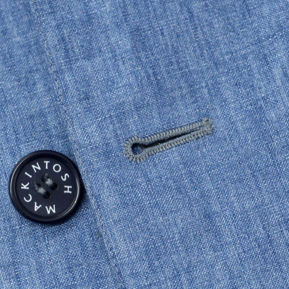 【中古】マッキントッシュ Mackintosh リネン シャンブレー ステンカラーコート ライトブルー【 34 】【 状態ランクB 】【 メンズ 】