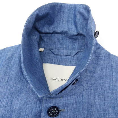【中古】マッキントッシュ Mackintosh リネン シャンブレー ステンカラーコート ライトブルー【 34 】【 状態ランクB 】【 メンズ 】