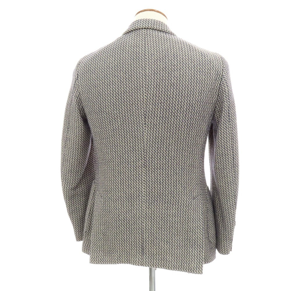 【中古】ラルディーニ LARDINI コットンシルク 3B カジュアルジャケット ネイビーxライトベージュ【 46 】【 状態ランクB 】【 メンズ 】