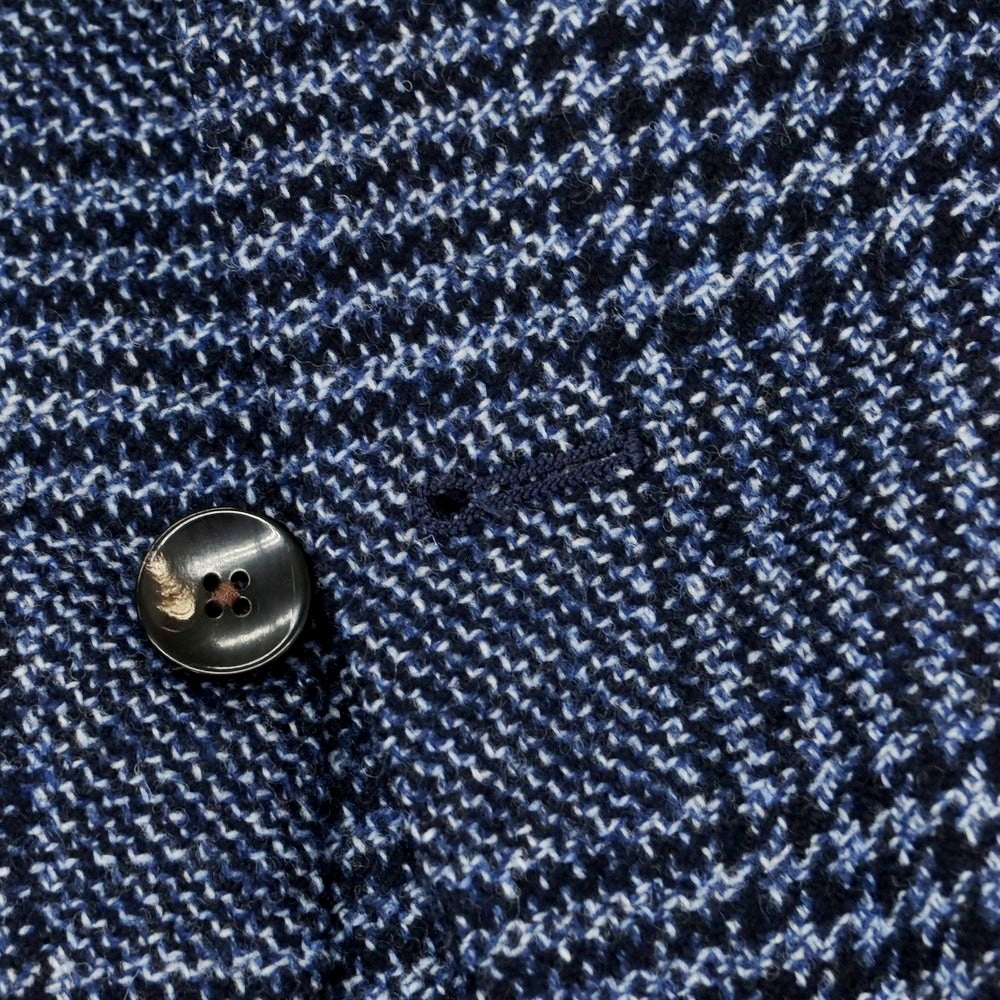 【中古】ラルディーニ LARDINI ウール チェック カジュアルジャケット ブルーxネイビー【 46 】【 状態ランクC 】【 メンズ 】