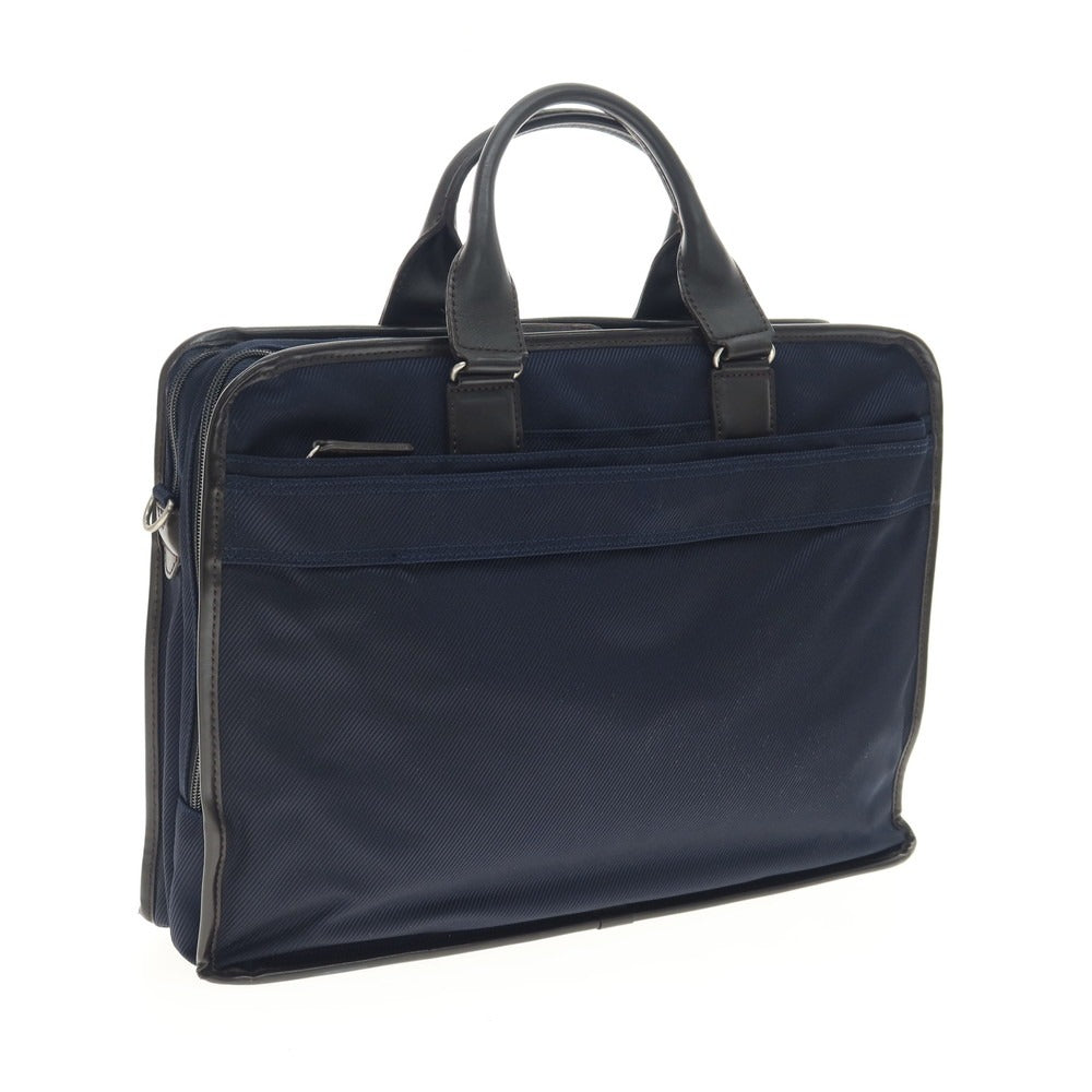 【中古】サムソナイト Samsonite 2WAY ナイロン×レザー ブリーフケース ネイビーxダークブラウン【 状態ランクC 】【 メンズ 】 [CPD]