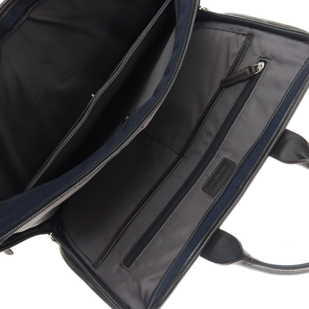 【中古】サムソナイト Samsonite 2WAY ナイロン×レザー ブリーフケース ネイビーxダークブラウン【 状態ランクC 】【 メンズ 】 [CPD]