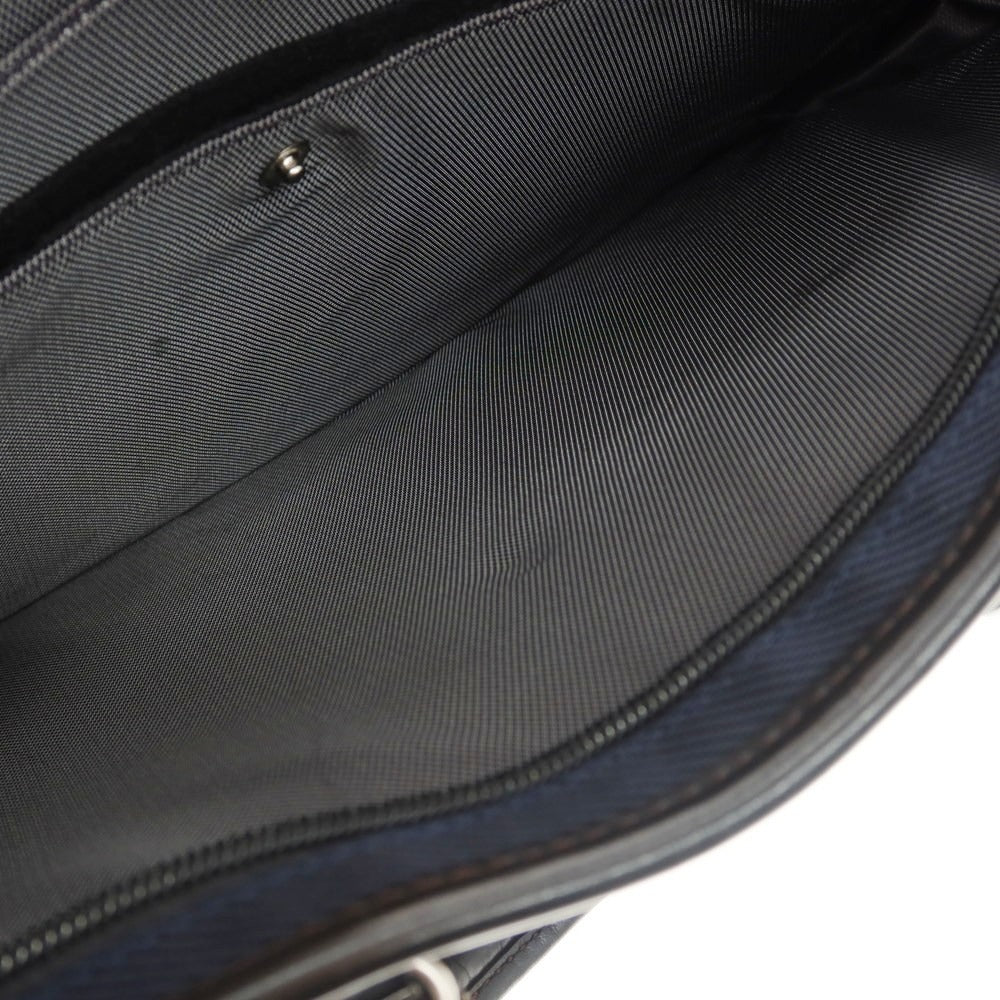 【中古】サムソナイト Samsonite 2WAY ナイロン×レザー ブリーフケース ネイビーxダークブラウン【 状態ランクC 】【 メンズ 】 [CPD]