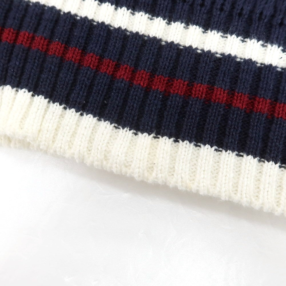 【中古】ラコステ LACOSTE コットンポリエステル Vネック プルオーバーニット ネイビー【 2 】【 状態ランクC 】【 メンズ 】