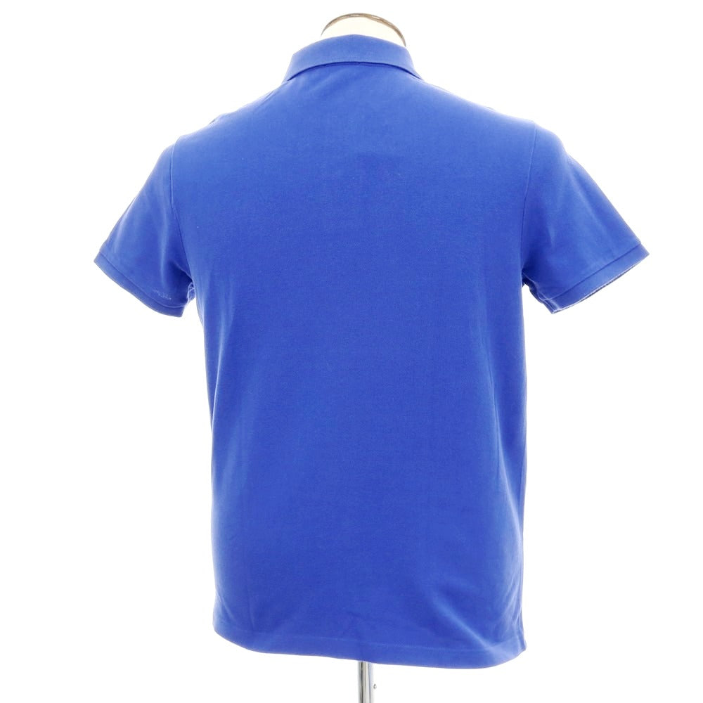 【中古】モンクレール MONCLER 鹿の子コットン 半袖ポロシャツ ブルー【 L 】【 状態ランクC 】【 メンズ 】