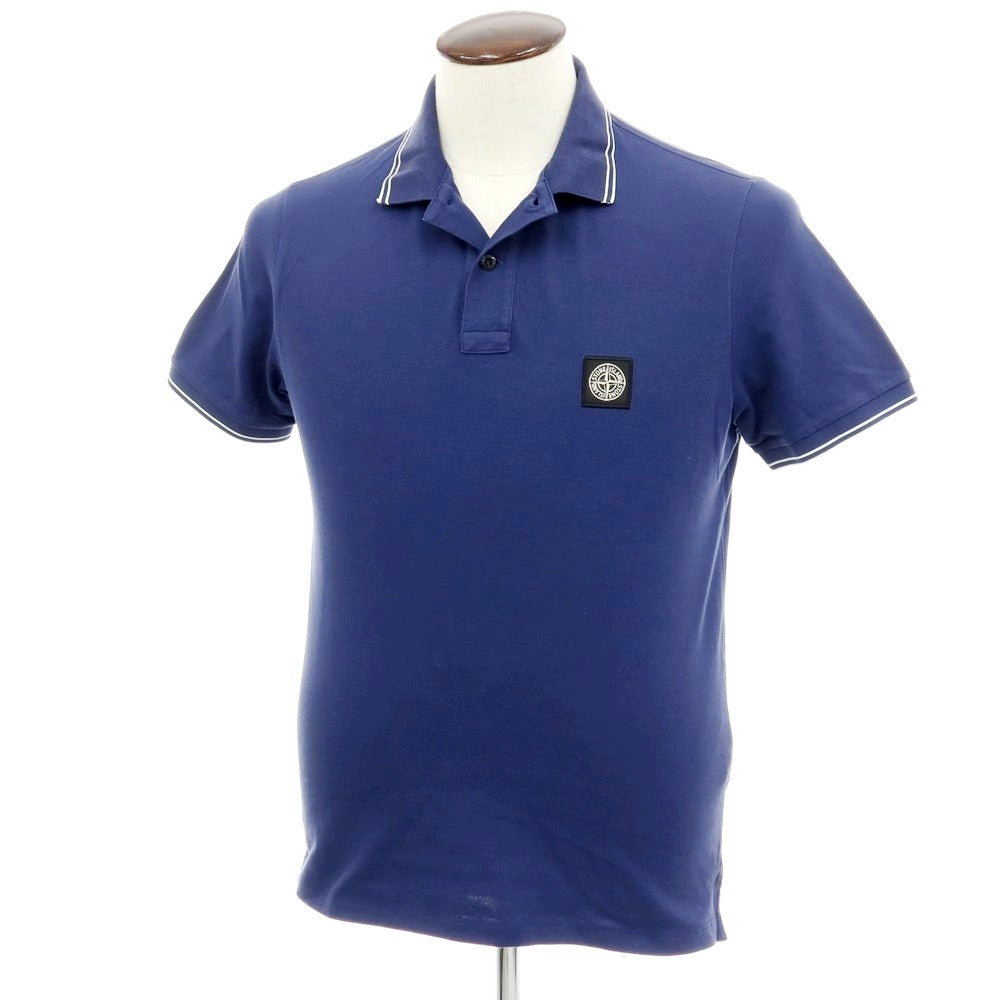 【中古】ストーンアイランド STONE ISLAND コットン 半袖ポロシャツ ネイビー【 L 】【 状態ランクC 】【 メンズ 】