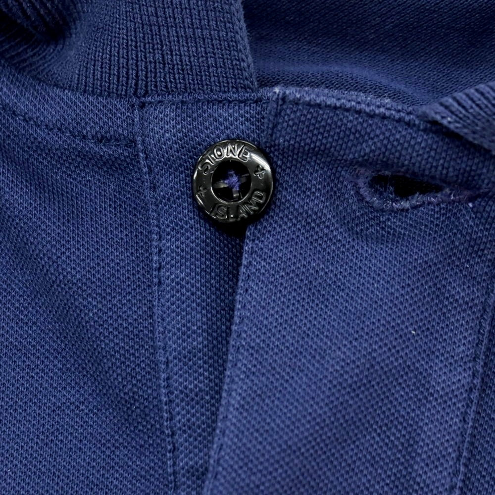 【中古】ストーンアイランド STONE ISLAND コットン 半袖ポロシャツ ネイビー【 L 】【 状態ランクC 】【 メンズ 】