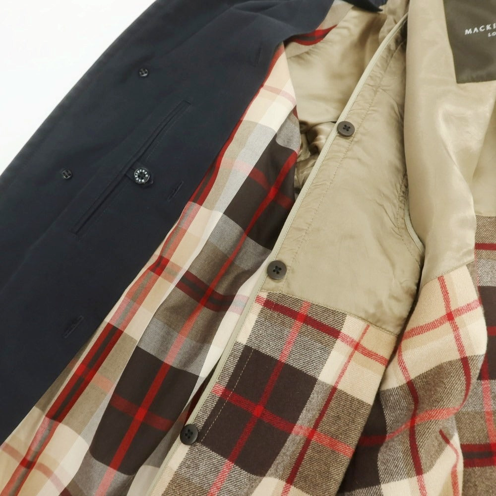 【中古】マッキントッシュ ロンドン MACKINTOSH LONDON ポリウレタンコーティングコットン ステンカラーコート ネイビー【 M 】【 状態ランクC 】【 メンズ 】