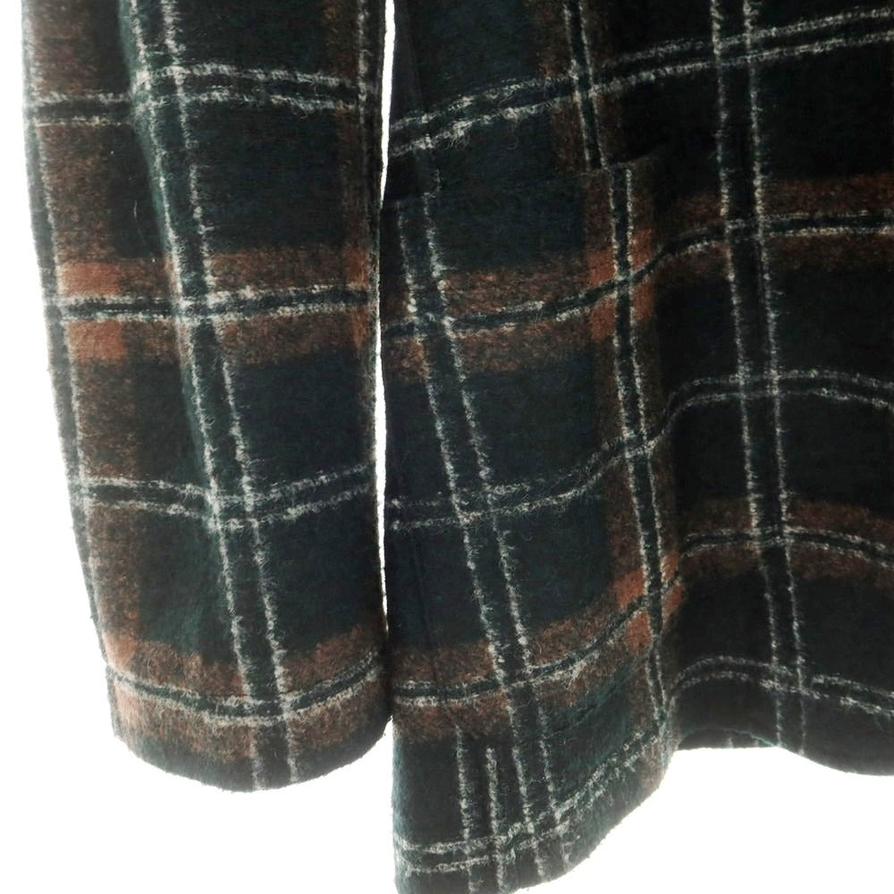 【中古】ティージャケット T-JACKET レーヨンポリエステル チェック ジャージージャケット ダークグリーンxライトブラウン【 M 】【 状態ランクB 】【 メンズ 】