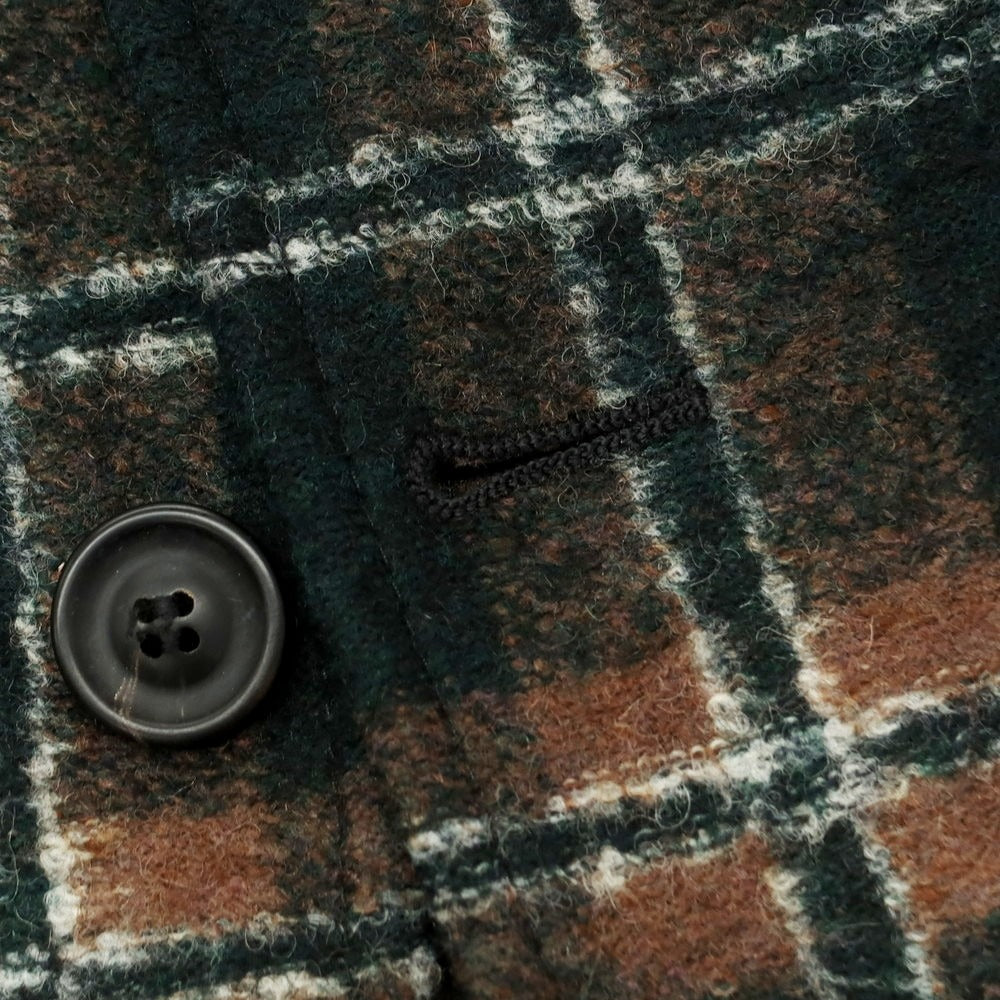 【中古】ティージャケット T-JACKET レーヨンポリエステル チェック ジャージージャケット ダークグリーンxライトブラウン【 M 】【 状態ランクB 】【 メンズ 】