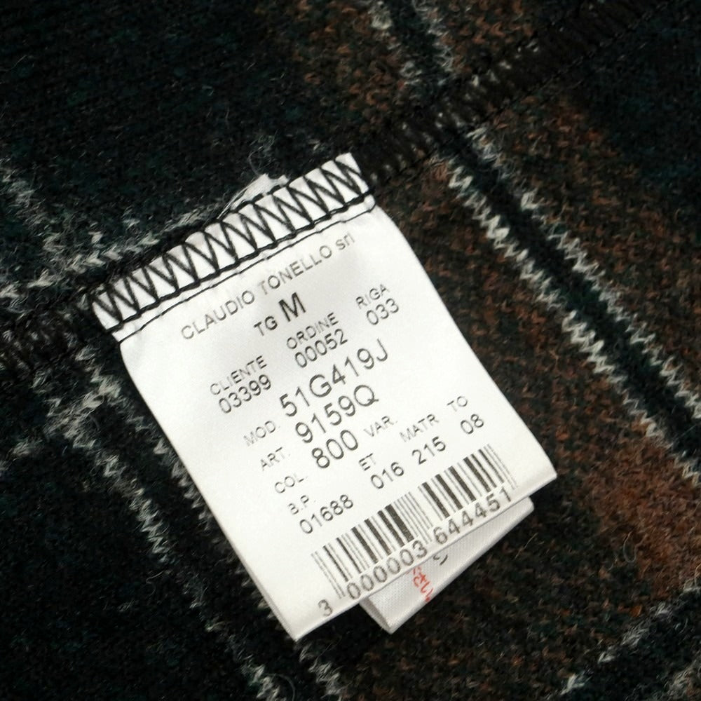 【中古】ティージャケット T-JACKET レーヨンポリエステル チェック ジャージージャケット ダークグリーンxライトブラウン【 M 】【 状態ランクB 】【 メンズ 】