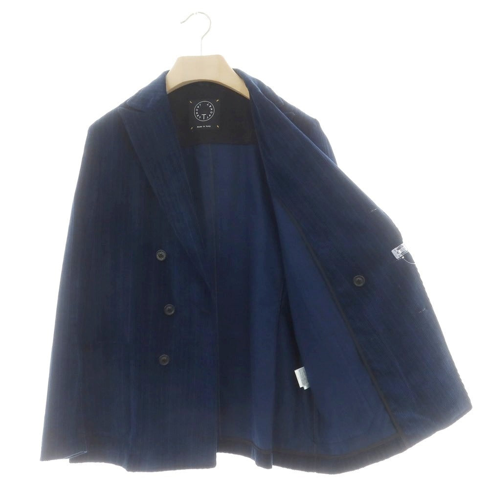 【中古】ティージャケット T-JACKET ストレッチコーデュロイ カジュアルジャケット ネイビーブルー【 S 】【 状態ランクC 】【 メンズ 】