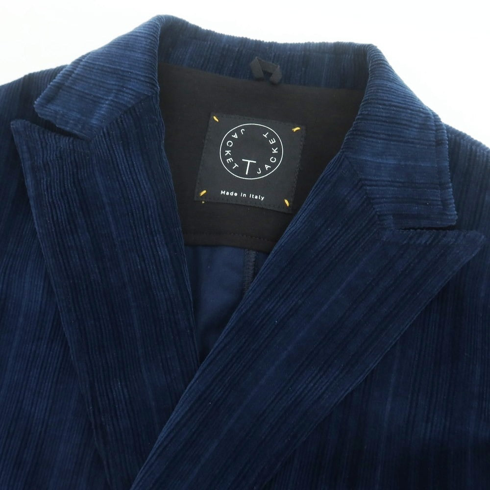 【中古】ティージャケット T-JACKET ストレッチコーデュロイ カジュアルジャケット ネイビーブルー【 S 】【 状態ランクC 】【 メンズ 】