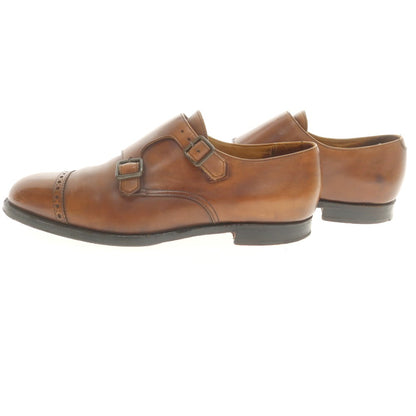 【中古】クロケットアンドジョーンズ CROCKETT&amp;JONES BURGHLEY ダブルモンク ドレスシューズ ブラウン【 7EE 】【 状態ランクC 】【 メンズ 】