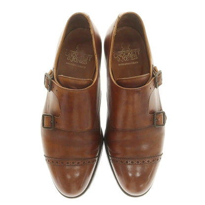 【中古】クロケットアンドジョーンズ CROCKETT&amp;JONES BURGHLEY ダブルモンク ドレスシューズ ブラウン【 7EE 】【 状態ランクC 】【 メンズ 】