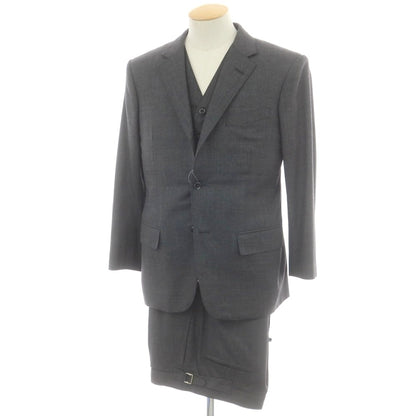 【中古】ボストンテーラー BOSTON TAILOR ウール スリーピース 3つボタンスーツ ダークグレー【 表記なし（S位） 】【 状態ランクB 】【 メンズ 】