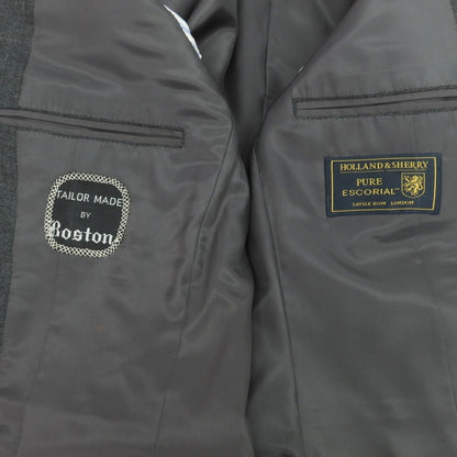 【中古】ボストンテーラー BOSTON TAILOR ウール スリーピース 3つボタンスーツ ダークグレー【 表記なし（S位） 】【 状態ランクB 】【 メンズ 】