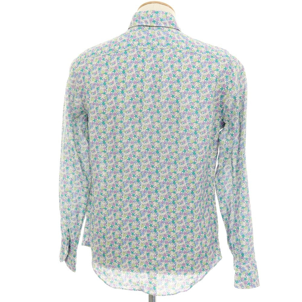 【中古】マリオ ムスカリエッロ Mario Muscariello リネン フラワー柄 カジュアルシャツ マルチカラー【サイズ38】【 状態ランクB 】【 メンズ 】