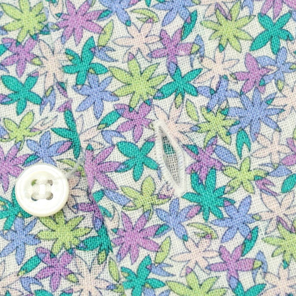 【中古】マリオ ムスカリエッロ Mario Muscariello リネン フラワー柄 カジュアルシャツ マルチカラー【サイズ38】【 状態ランクB 】【 メンズ 】