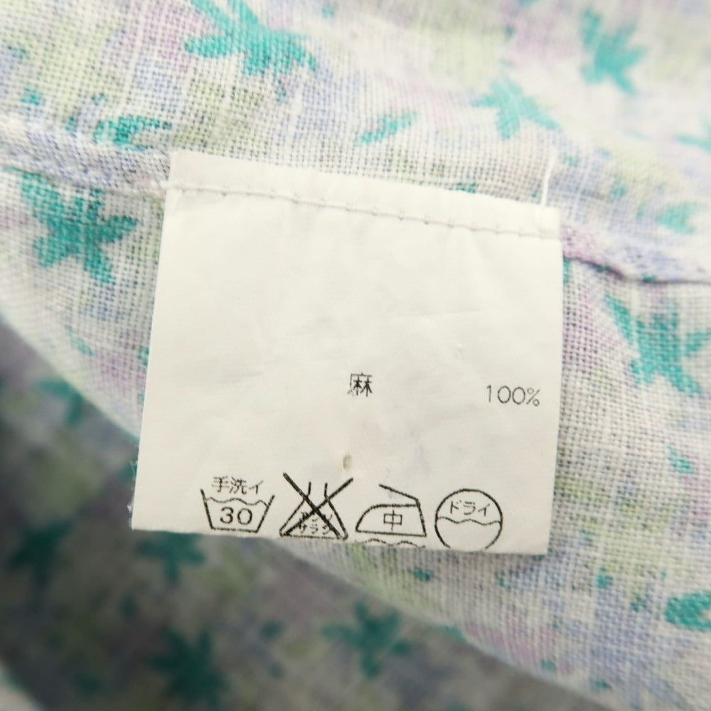 【中古】マリオ ムスカリエッロ Mario Muscariello リネン フラワー柄 カジュアルシャツ マルチカラー【サイズ38】【 状態ランクB 】【 メンズ 】