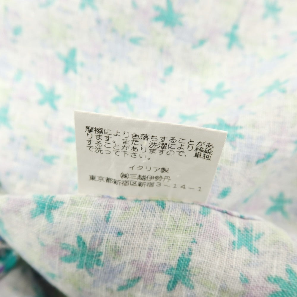 【中古】マリオ ムスカリエッロ Mario Muscariello リネン フラワー柄 カジュアルシャツ マルチカラー【サイズ38】【 状態ランクB 】【 メンズ 】