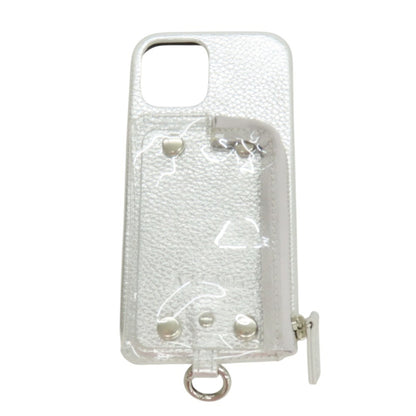 【中古】【未使用】エーシーン A SCENE iPhone12pro ショルダーストラップ付きスマホケース シルバー【 状態ランクS 】【 ユニセックス 】