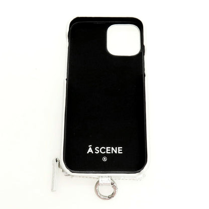 【中古】【未使用】エーシーン A SCENE iPhone12pro ショルダーストラップ付きスマホケース シルバー【 状態ランクS 】【 ユニセックス 】