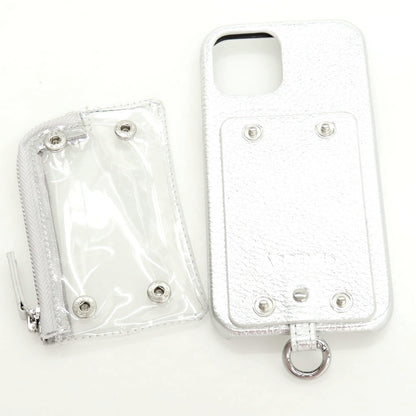 【中古】【未使用】エーシーン A SCENE iPhone12pro ショルダーストラップ付きスマホケース シルバー【 状態ランクS 】【 ユニセックス 】