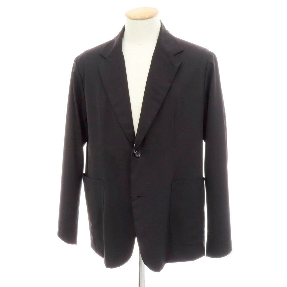 【中古】モンサオ moncao ストレッチ ウールシルク 2B カジュアルジャケット ブラック【サイズS】【 状態ランクC 】【 メンズ 】 [EPD]