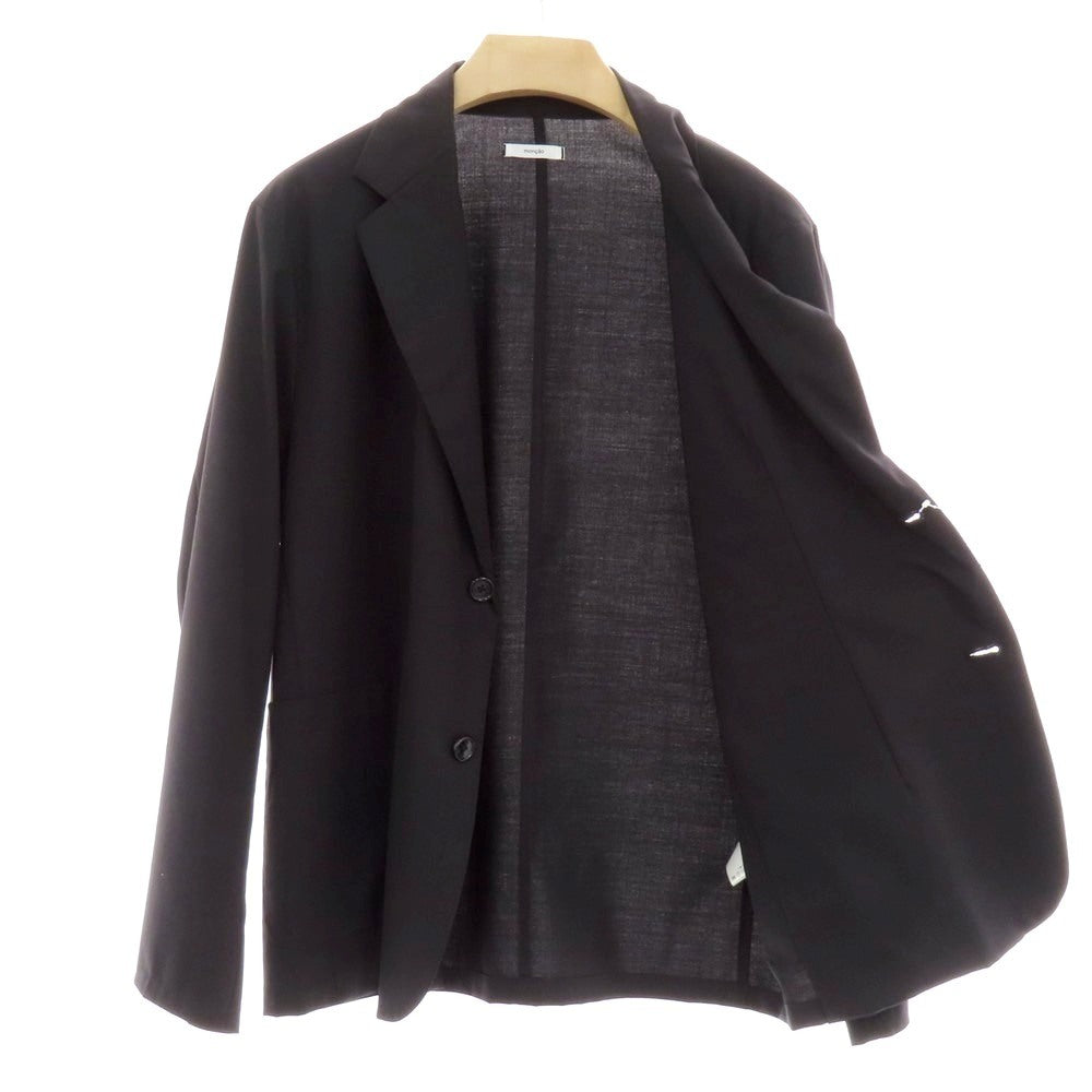 【中古】モンサオ moncao ストレッチ ウールシルク 2B カジュアルジャケット ブラック【サイズS】【 状態ランクC 】【 メンズ 】 [EPD]