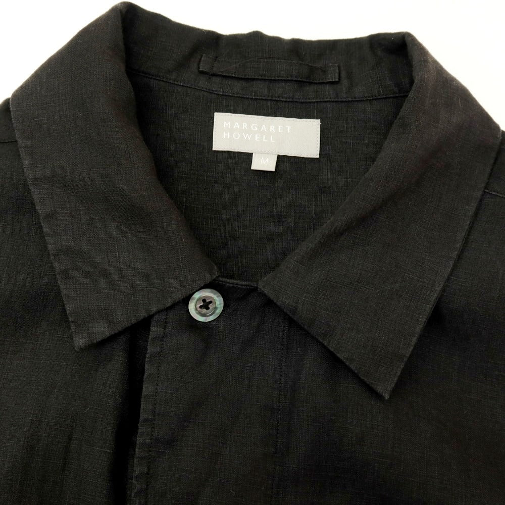 【中古】マーガレットハウエル MARGARET HOWELL リネン カジュアルシャツ ブラック【サイズM】【 状態ランクC 】【 メンズ 】