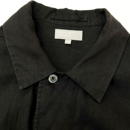 【中古】マーガレットハウエル MARGARET HOWELL リネン カジュアルシャツ ブラック【サイズM】【 状態ランクC 】【 メンズ 】