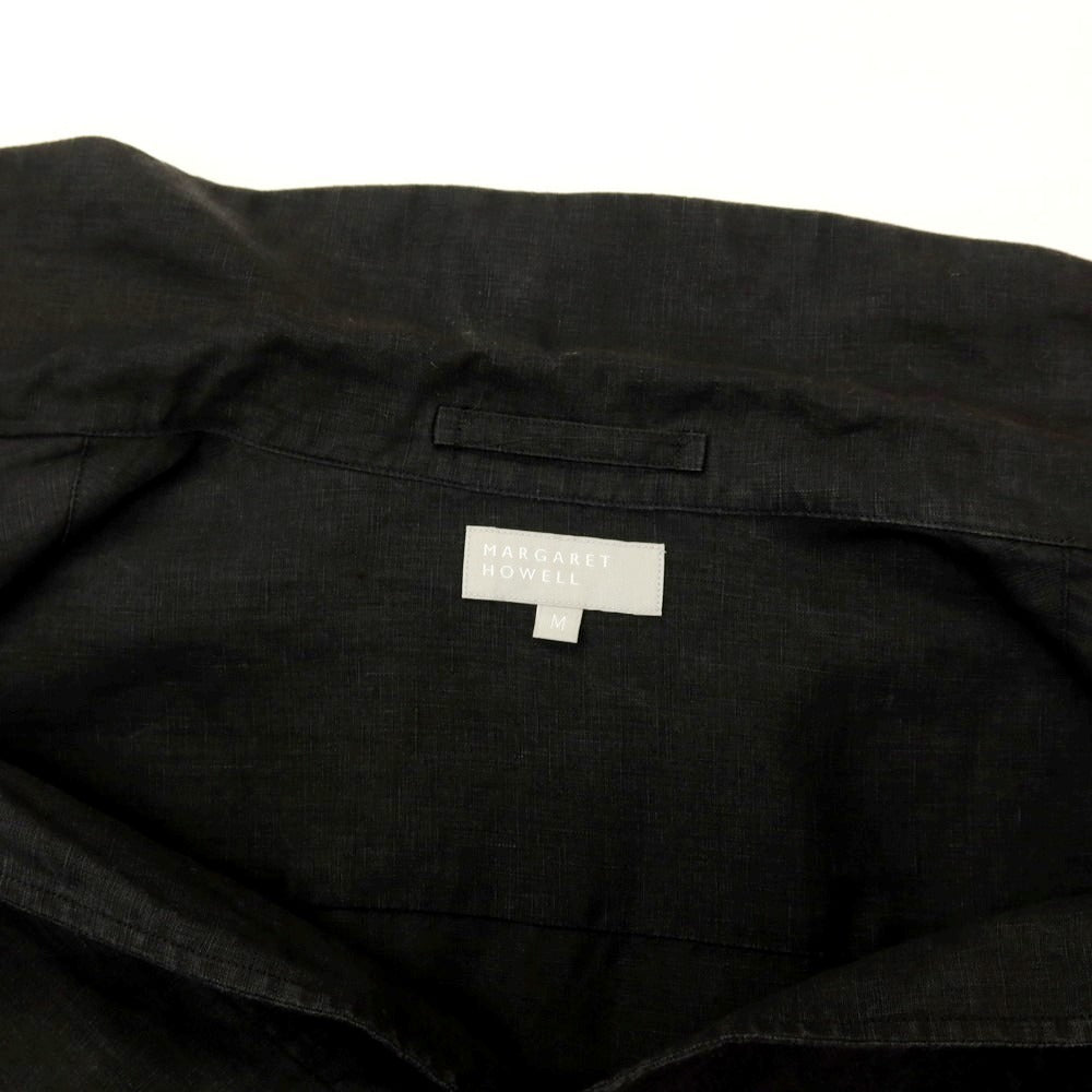 【中古】マーガレットハウエル MARGARET HOWELL リネン カジュアルシャツ ブラック【サイズM】【 状態ランクC 】【 メンズ 】