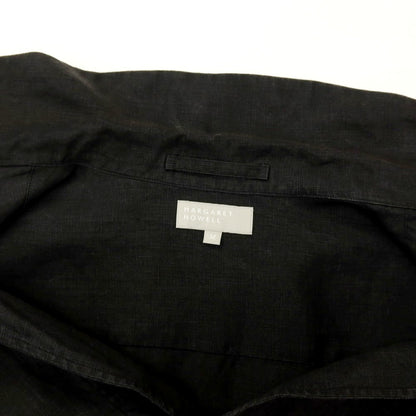 【中古】マーガレットハウエル MARGARET HOWELL リネン カジュアルシャツ ブラック【サイズM】【 状態ランクC 】【 メンズ 】