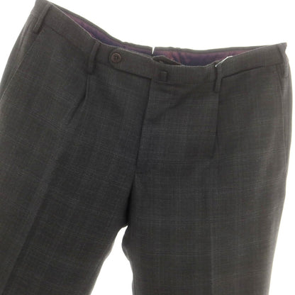 【中古】インコテックス INCOTEX ストレッチ ポリエステルウール チェック ドレススラックスパンツ ダークグレー【 50 】【 状態ランクA 】【 メンズ 】