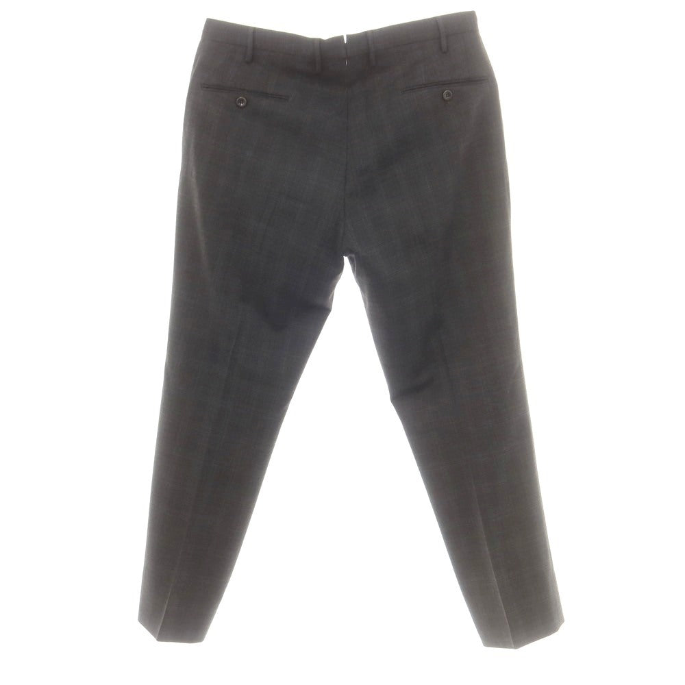 【中古】インコテックス INCOTEX ストレッチ ポリエステルウール チェック ドレススラックスパンツ ダークグレー【 50 】【 状態ランクA 】【 メンズ 】