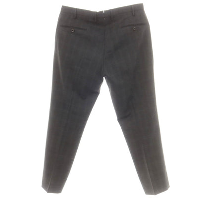 【中古】インコテックス INCOTEX ストレッチ ポリエステルウール チェック ドレススラックスパンツ ダークグレー【 50 】【 状態ランクA 】【 メンズ 】