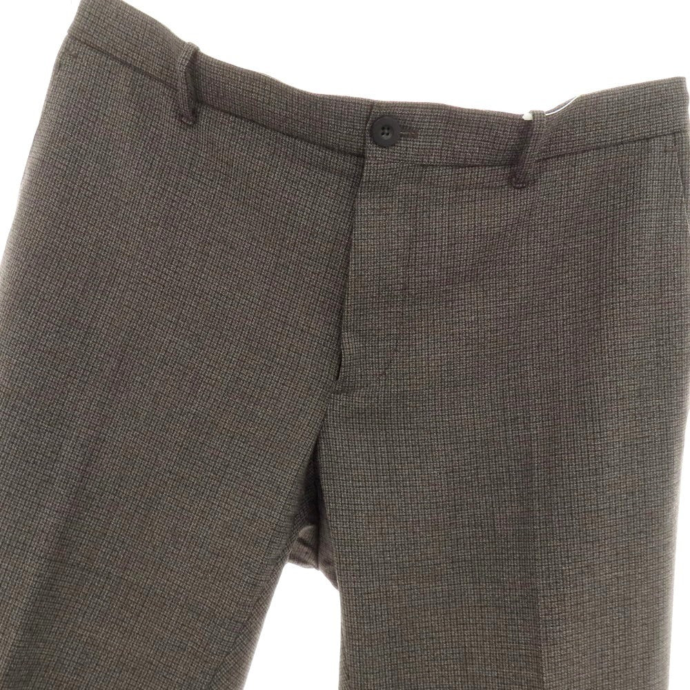 【中古】インコテックス スローウェア INCOTEX SLOWEAR ストレッチ ポリエステルウール チェック イージースラックスパンツ ダークウォームグレーxブラック【サイズ50】【 状態ランクB 】【 メンズ 】 [EPD]