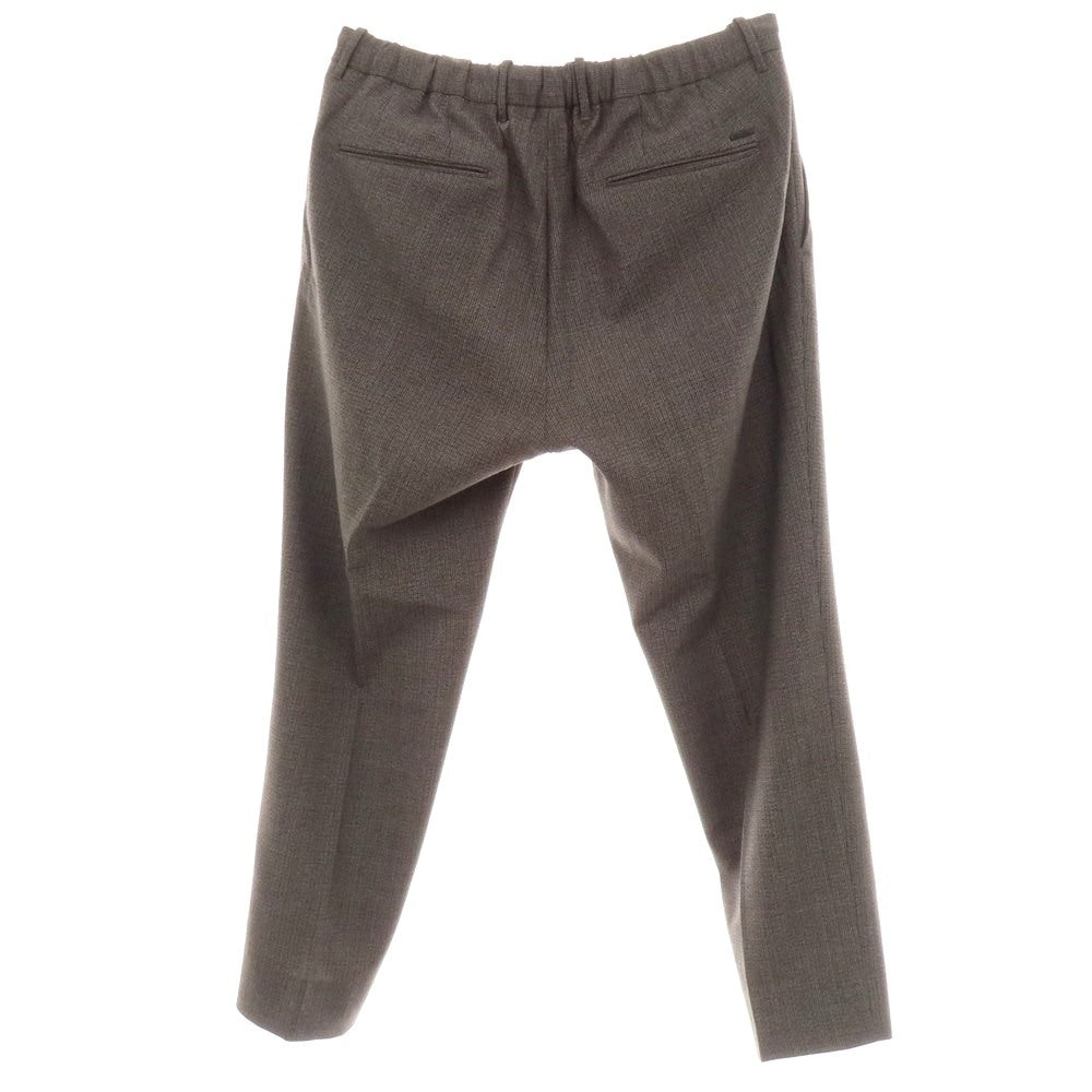 【中古】インコテックス スローウェア INCOTEX SLOWEAR ストレッチ ポリエステルウール チェック イージースラックスパンツ ダークウォームグレーxブラック【サイズ50】【 状態ランクB 】【 メンズ 】 [EPD]
